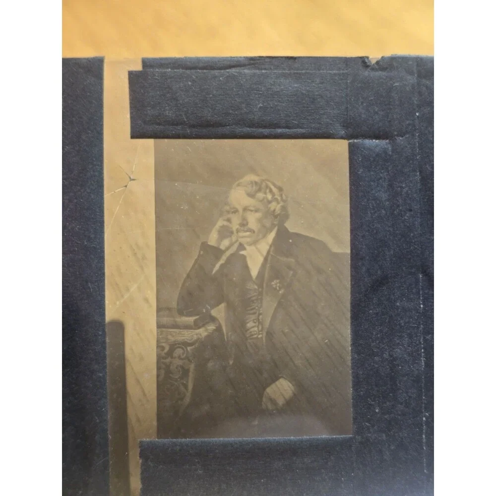 ​7 Vintage Magic Lantern Glass Slides Famous Scientists Mendeleev Daguerre...